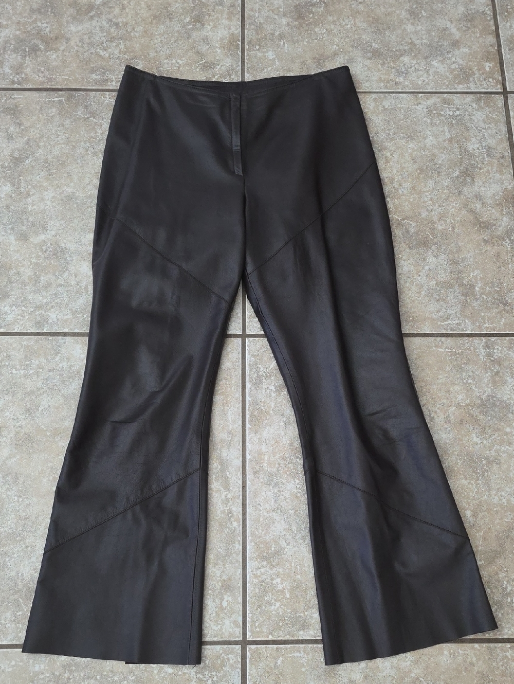 Black Faux Leather Flared Pants